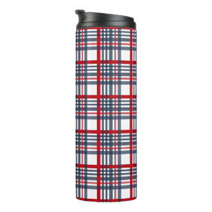 Plaid pattern thermal tumbler