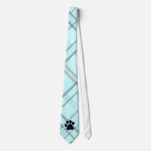 Plaid Paw Print Tie