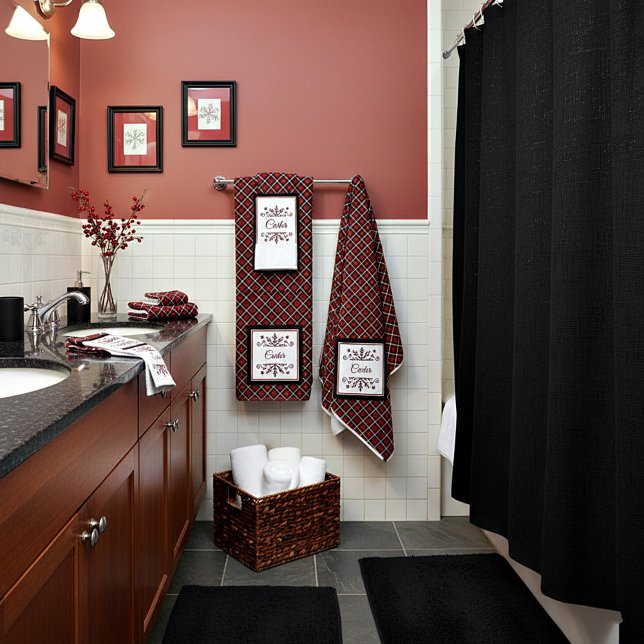 Plaid Personalised snowflake   Bath Towel Set (Creator Uploaded)
