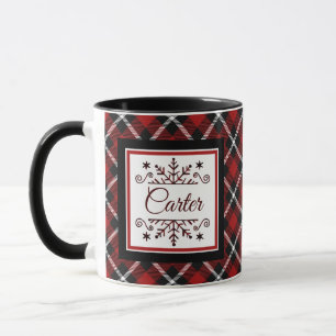 Plaid Personalised snowflake Mug