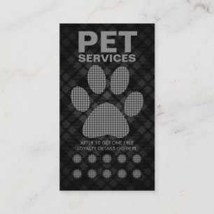 plaid pet paw punch card