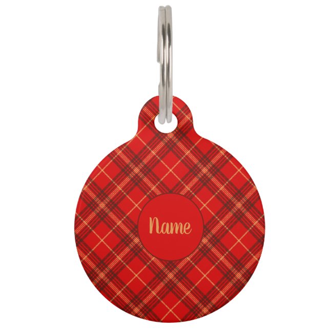 Plaid   pet tag (Front)