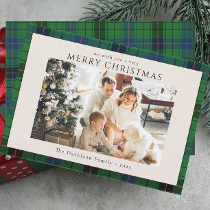 Plaid Photo Custom Tartan Christmas Holiday Card
