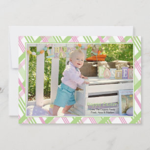 Plaid Photo Frame Easter Card
