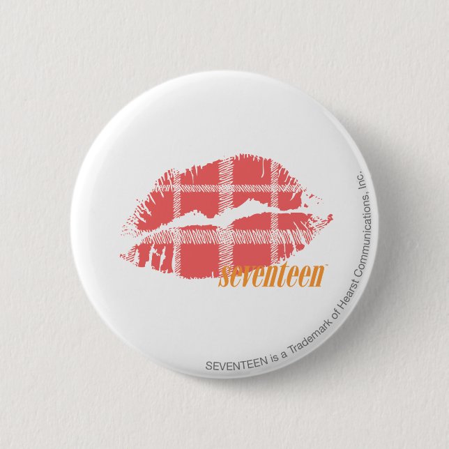 Plaid Pink 6 Cm Round Badge (Front)