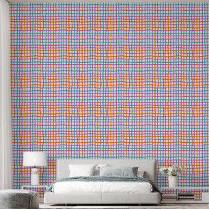 Plaid Pink, Blue, Orange (L) Wallpaper