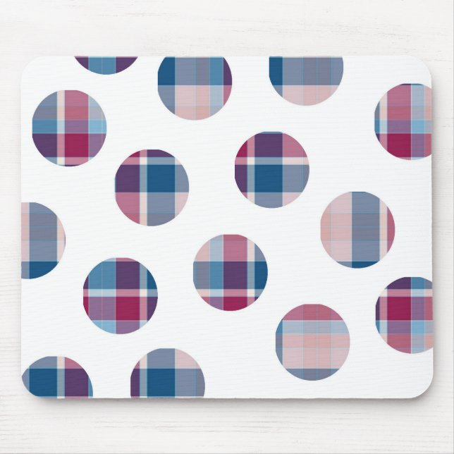 Plaid Polka Dots Mouse Pad (Front)