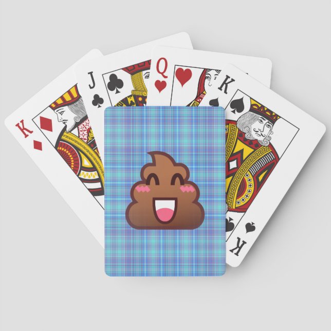 plaid poop emoji playing cards (Back)