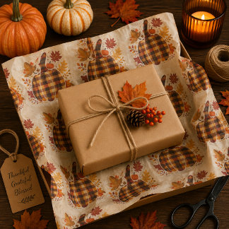 Plaid Pumpkin Blessings Tissue Paper