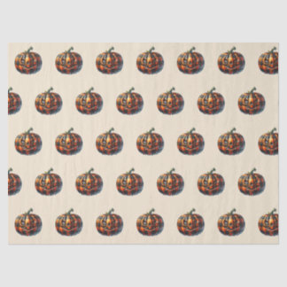Plaid Pumpkin Halloween Tissue Paper
