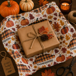 Plaid Pumpkin Parade Tissue Paper