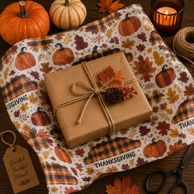 Plaid Pumpkin Parade Tissue Paper (Creator Uploaded)