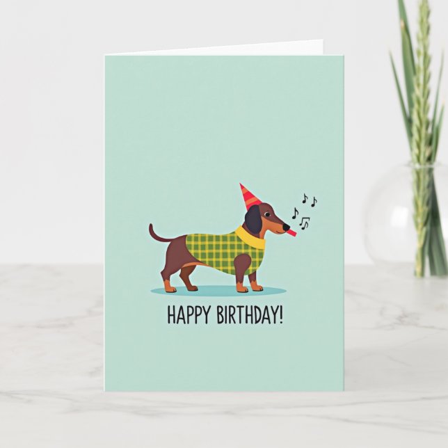 Plaid Pup Birthday Card (Front)