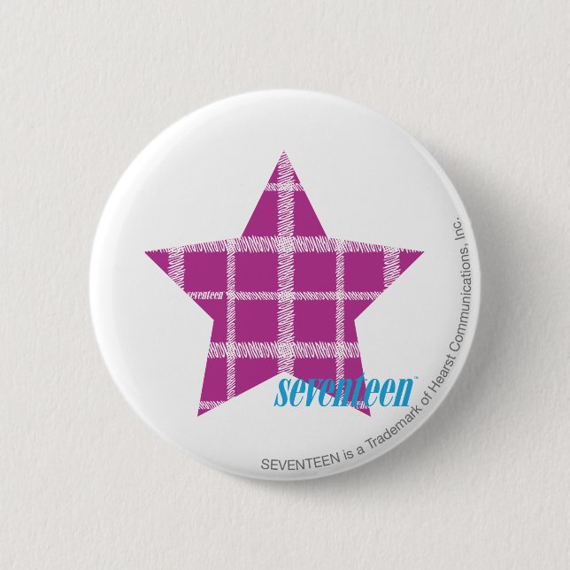 Plaid Purple 3 6 Cm Round Badge (Front)