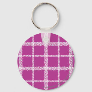 Plaid Purple Key Ring
