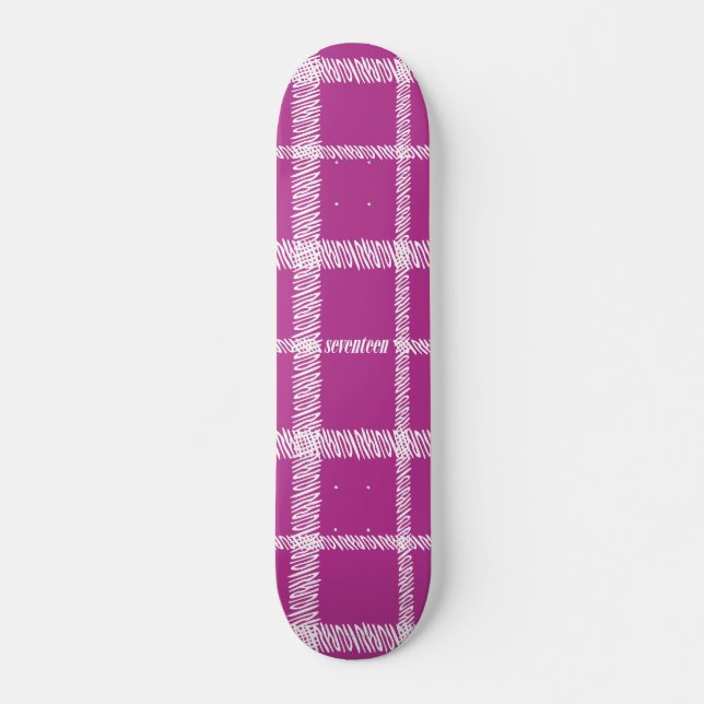 Plaid Purple Skateboard (Front)