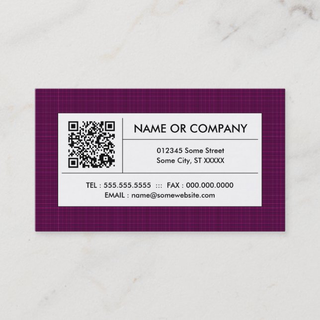plaid QR code Business Card (Front)