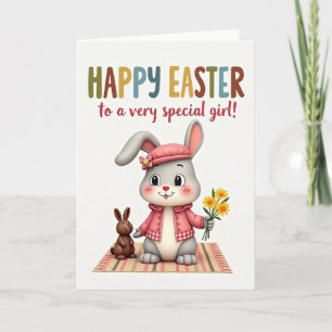 Plaid Rabbit Easter Card