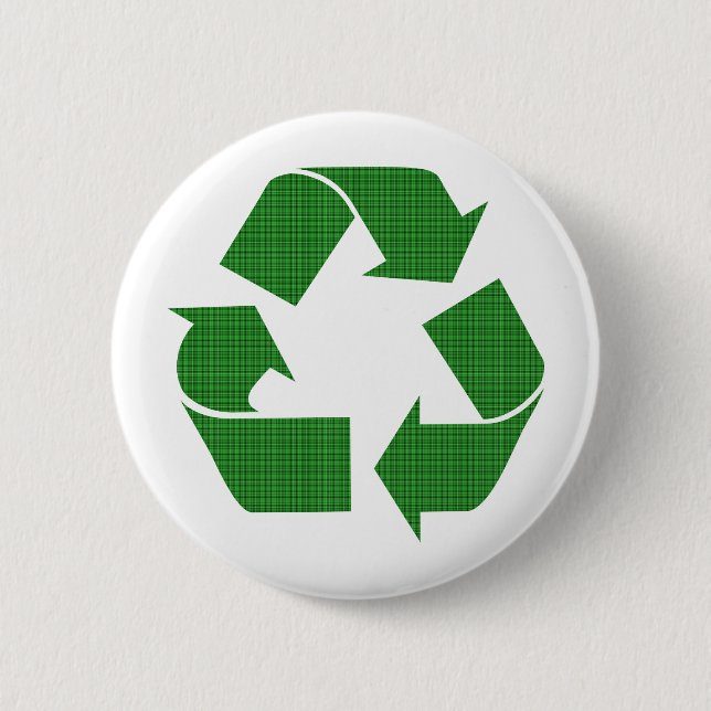 plaid recycle 6 cm round badge (Front)
