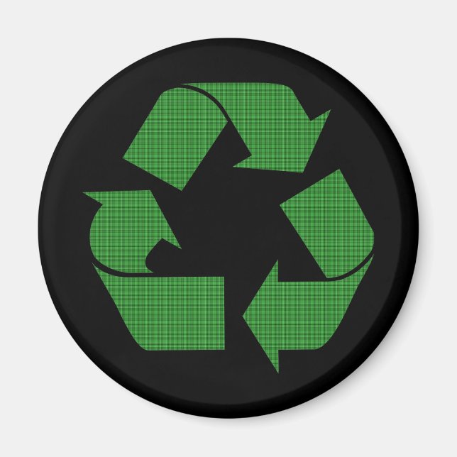 plaid recycle magnet (Front)