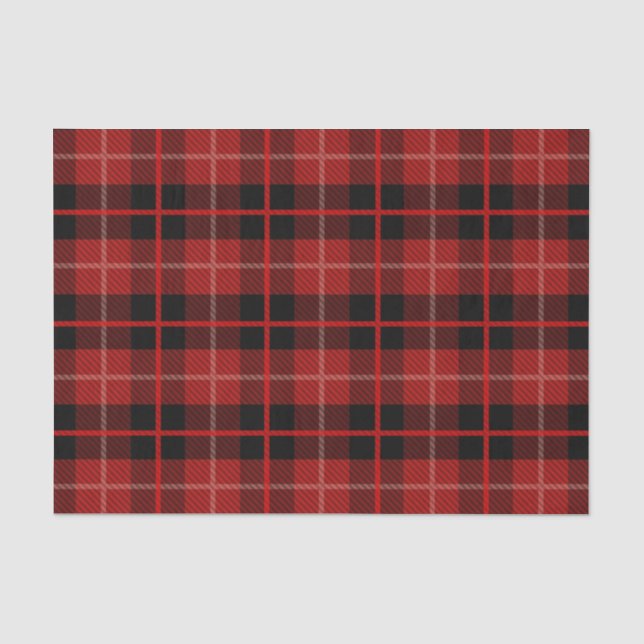Plaid red Christmas vintage tissue paper  (Front)