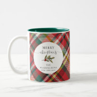 Plaid Red Elegant Merry Family Christmas Swag