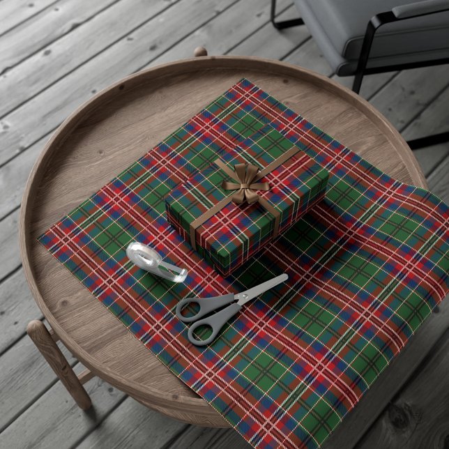 Plaid Red Green Elegant Rustic Classic Tartan Wrapping Paper (Plaid MacCulloch Tartan Wrapping Paper)