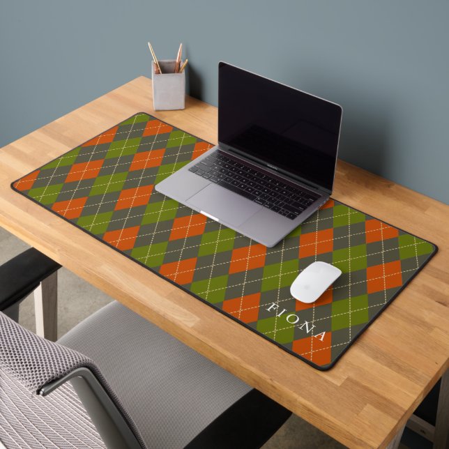 Plaid Red Green Personalised Desk Mat (Office 2)