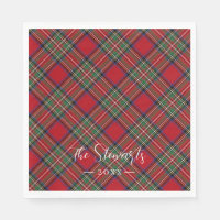 Plaid Red Green Rustic Stewart Tartan Paper
