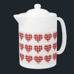 Plaid Red Hearts Pattern<br><div class="desc">Craft red plaid hearts pattern with dotty background on home decor, tableware and furnishings.</div>