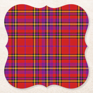 Plaid Red Tartan Swahili Chequered Pattern-54813 Paper Coaster