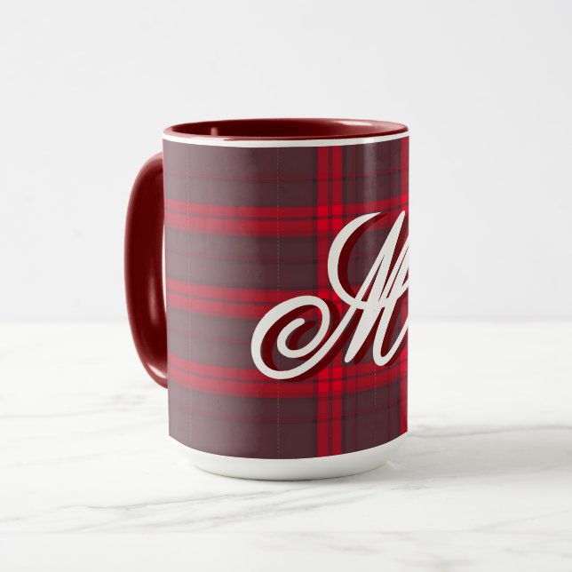 Plaid Red Traditional Tartan Modern Collection Mug (Front Left)
