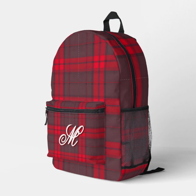 Plaid Red Traditional Tartan Modern Collection Printed Backpack (Back Corner Right)