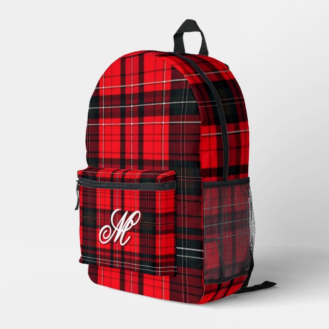 Plaid Red Traditional Tartan Popular Collection Printed Backpack (Back Corner Right)