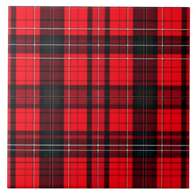 Plaid Red Traditional Tartan Popular Collection Tile (Front)