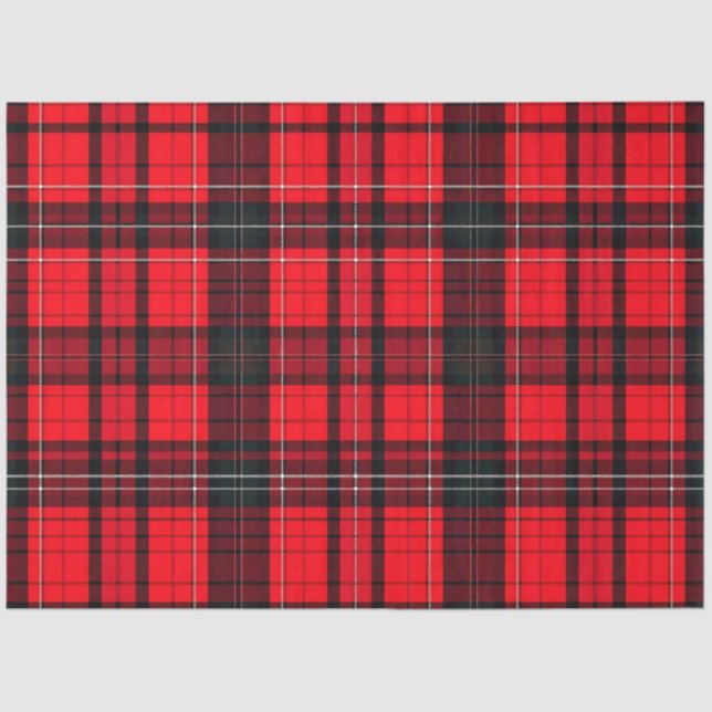 Plaid Red Traditional Tartan Popular Collection Tissue Paper (Front)