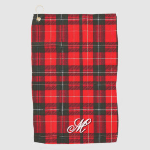 Plaid Red Traditional Tartan Trendy Collection Golf Towel