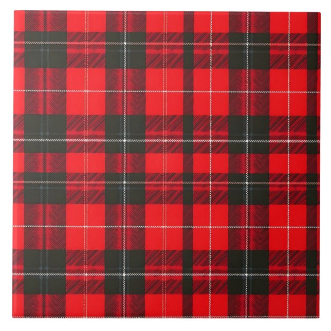 Plaid Red Traditional Tartan Trendy Collection Tile (Front)