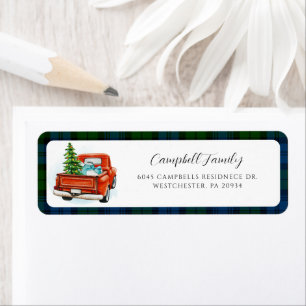 Plaid Red Truck Campbell Tartan Return Address