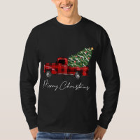 Plaid Red Truck Christmas Merry Christmas Xmas Tre