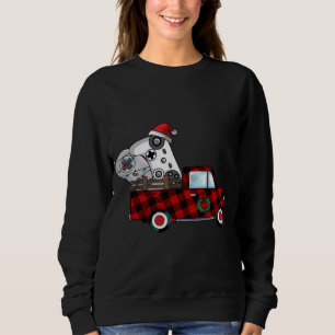 Plaid Red Truck Controller Video Game Christmas Pa Sweatshirt