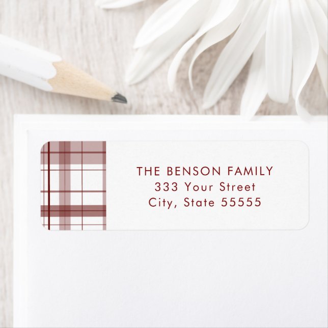 Plaid Red White Return Label (Insitu)