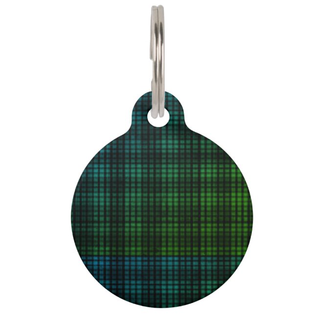 Plaid Round Pet Tag (Front)