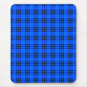 Plaid Royal Blue Black Checks Pattern-57686 Mouse Pad
