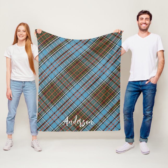 Plaid Rustic Anderson Farmhouse Tartan Fleece Blanket (In Situ)