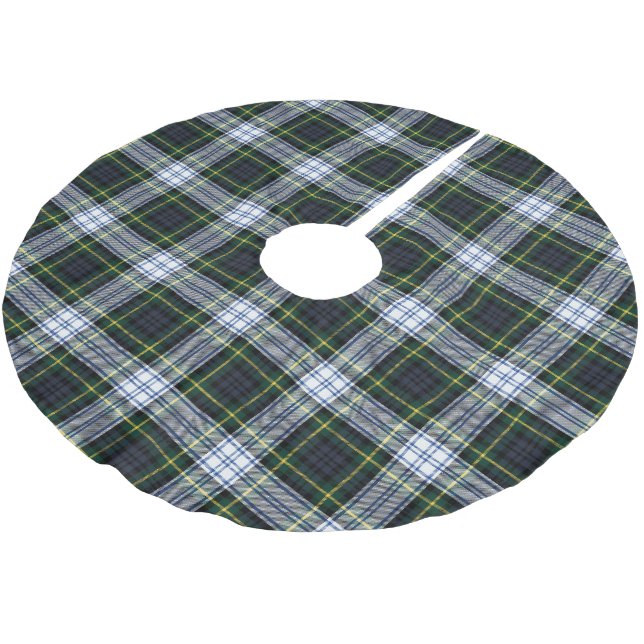 Plaid Rustic Clan Gordon Tartan Festive Brushed Polyester Tree Skirt (Angled)