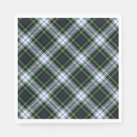 Plaid Rustic Clan Gordon White Green Tartan Paper