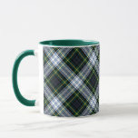 Plaid Rustic Green White Clan Gordon Tartan Mug<br><div class="desc">Classic coffee mug featuring the popular traditional clan Gordon plaid Tartan pattern. This classic elegant plaid pattern makes this hot chocolate cup an appreciated gift to every true coffee or tea lover on any special occasion or treat yourself</div>