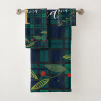 Plaid Rustic Monogram Wreath Tartan