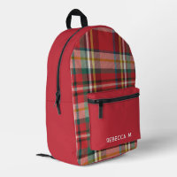Plaid Rustic Preppy Red Personalised